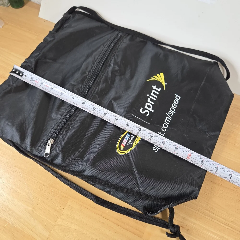 Black Drawstring Backpack Bag NASCAR Sprint